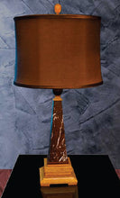 Load image into Gallery viewer, 31" Tall Marble Table Lamp "Perseus", Chocolate and Caramel