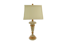 Load image into Gallery viewer, 32" Tall Marble Table Lamp "Galileo", Fossil and Caramel