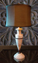 Load image into Gallery viewer, 32" Tall Marble Table Lamp "Helene", Pink and Chocolate