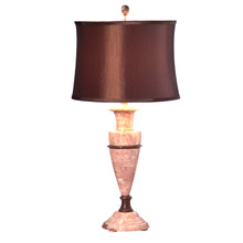 Load image into Gallery viewer, 32" Tall Marble Table Lamp "Helene", Pink and Chocolate