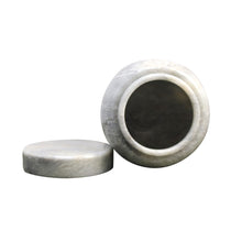 Load image into Gallery viewer, Decorative Marble Cremation Urn, White and Gray Natural Stone