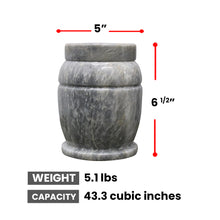 Load image into Gallery viewer, Decorative Marble Cremation Urn, White and Gray Natural Stone