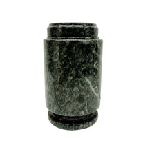 Load image into Gallery viewer, Natural Marble Cremation Urn, Gray Stone Finish, Cylindrical Design