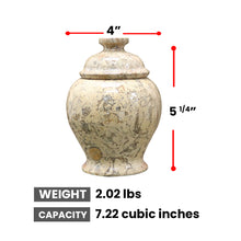 Load image into Gallery viewer, Decorative Marble Cremation Urn, Fossil , 5.25"H x 4"W