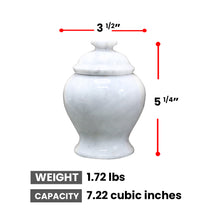 Load image into Gallery viewer, Decorative Marble Cremation Urn, Fossil , 5.25"H x 4"W