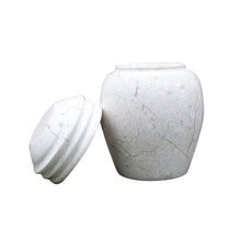 Load image into Gallery viewer, Marble Cremation Urn, 5.25H x 3.75W, 2.52 lbs, Off-White