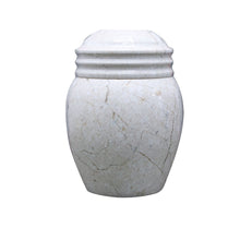 Load image into Gallery viewer, Marble Cremation Urn, 5.25H x 3.75W, 2.52 lbs, Off-White
