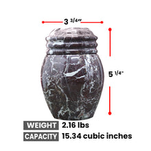 Load image into Gallery viewer, Marble Cremation Urn, 5.25H x 3.75W, 2.16 lbs, Red Zebra