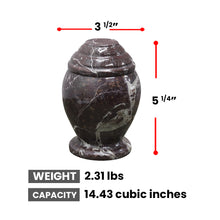 Load image into Gallery viewer, Marble Cremation Urn for Ashes, Small, Red Zebra