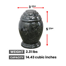 Load image into Gallery viewer, Marble Cremation Urn for Ashes, Small, Black Zebra
