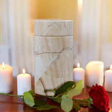 Load image into Gallery viewer, Marble Keepsake Cremation Urn for Ashes, Teak