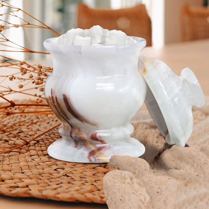 White Jar with lid