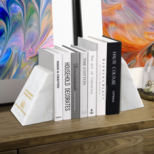 Load image into Gallery viewer, Marble Triangle Bookend Set- BE340
