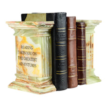 Load image into Gallery viewer, Stylish Marble Column Bookend, Moss Green- BE341-MG
