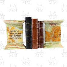 Load image into Gallery viewer, Stylish Marble Column Bookend, Moss Green- BE341-MG
