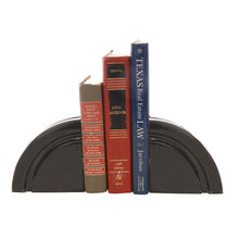 Load image into Gallery viewer, Jet Black Marble Quarter Moon Bookends, the Perfect Addition to Your Home or Office
