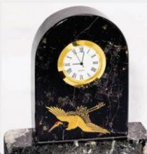 Load image into Gallery viewer, Black Marble Arched Clock
