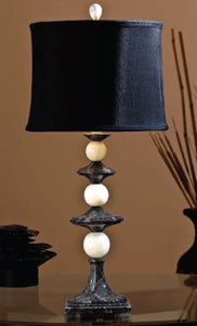 32" Tall Marble Table Lamp "Arakis", Beige