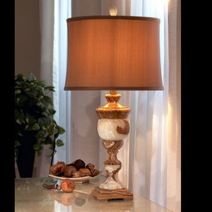 Arduina 31" Tall Marble Table Lamp: Pastel and Espresso