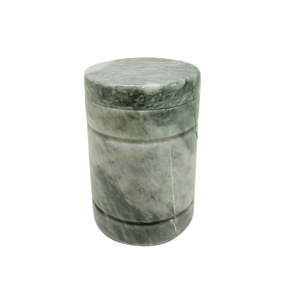 Marble Cremation Urn With Lid, White