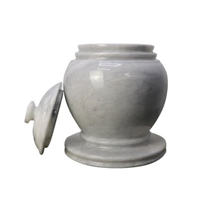 Decorative Marble Urn with Lid, Badal Gray, 10.5" H x 8.25" W, 18.3 lbs