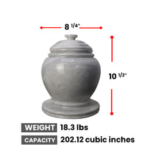 Load image into Gallery viewer, Decorative Marble Urn with Lid, Badal Gray, 10.5&quot; H x 8.25&quot; W, 18.3 lbs
