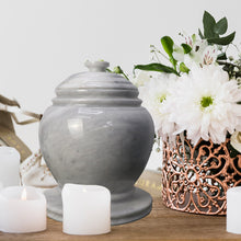 Load image into Gallery viewer, Decorative Marble Urn with Lid, Badal Gray, 10.5&quot; H x 8.25&quot; W, 18.3 lbs
