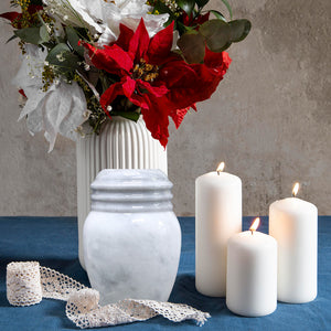 Marble Cremation Urn, 5.25H x 3.5W, 2.17 lbs, Badal Gray