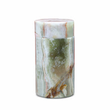 Load image into Gallery viewer, Decorative Marble Keepsake Urn for Ashes, Green and White
