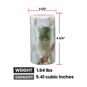 Decorative Marble Keepsake Urn for Ashes, Green and White