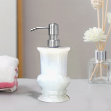 Load image into Gallery viewer, Modern White Marble Soap Dispenser with Refillable Bottle, Alabaster White

