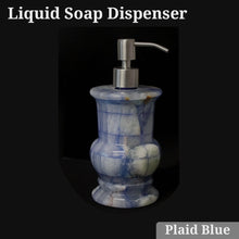 Load and play video in Gallery viewer, Bello Treasure Polished Plaid Blue Onyx Soap and Lotion Dispenser
