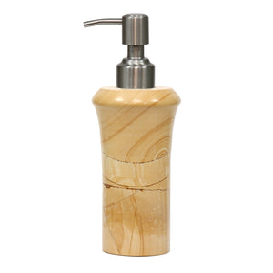 Teak Marble Soap/Lotion Dispenser With Silver Pump | Bello Treasure