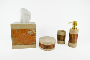 Desert Sand and Amber Marble Bath Set