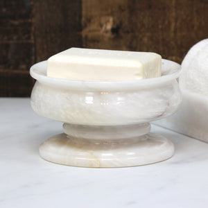 Marble Soap Dish, Alabaster White