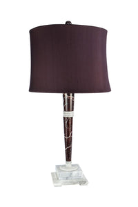 Mercury, 32"  Burgundy and Ivory Marble Table Lamp