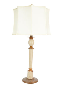 Maria, 30" Beige and Amber Marble Table Lamp