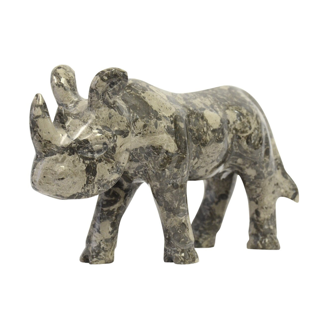 Marble Rhino Figurine